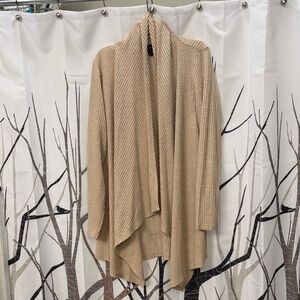 Lane Bryant Beige Open-Front Draped Cardigan
